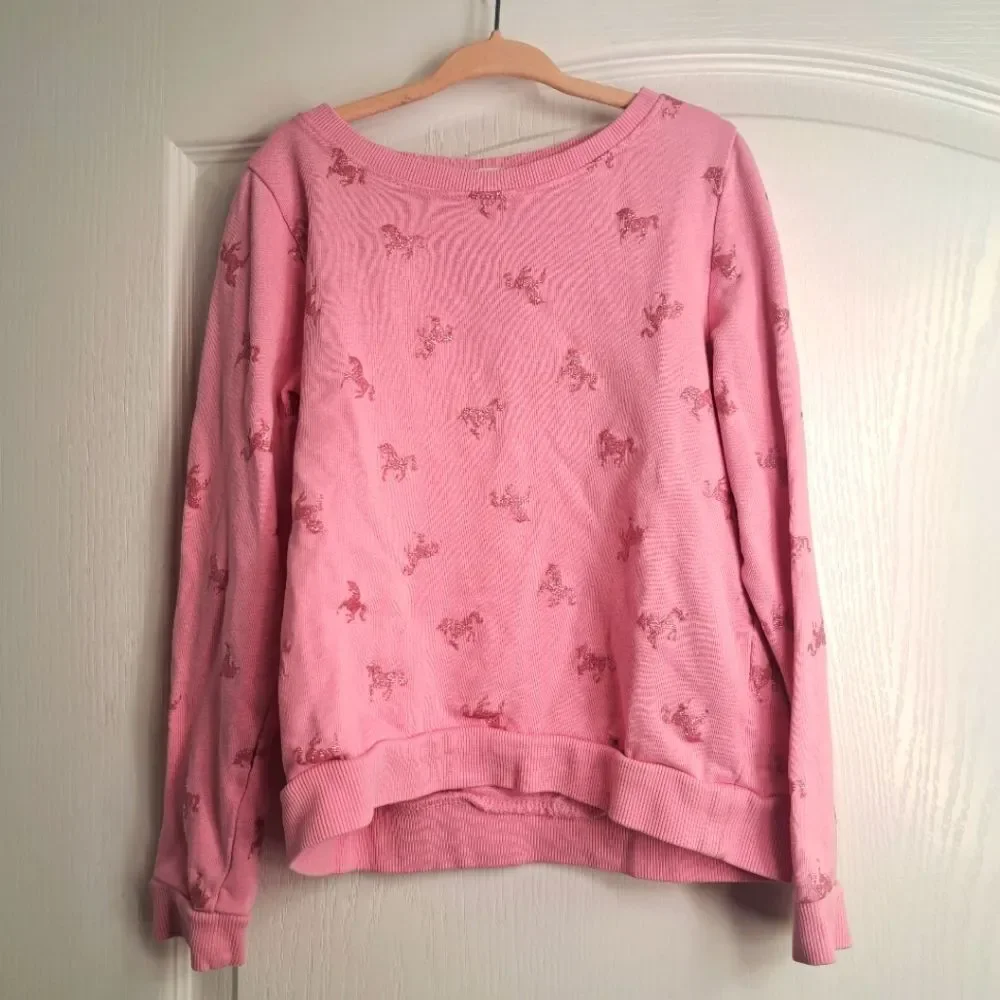 H&M Pink Sparkle Unicorn Sweatshirt